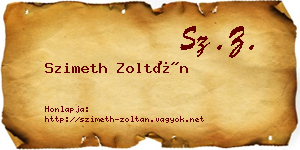 Szimeth Zoltán névjegykártya